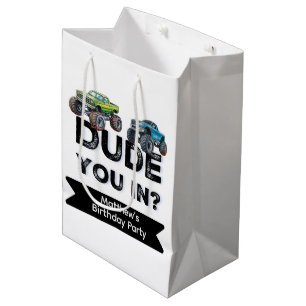 Gast? Zwarte tekst Truck Boy Verjaardagsfeest Medium Cadeauzakje