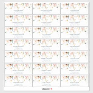 Gastadres Waterverf tuinbloemen Sticker