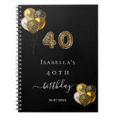 Gastboek 40e verjaardag zwarte goudluiphoed notitieboek (Voorkant)