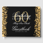 Gastboek 60ste Verjaardagsfeest Sparkles Gold Gastenboek (Voorkant)
