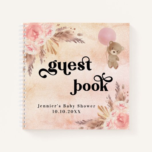 Gastboek baby shower teddy's notitieboek (Voorkant)