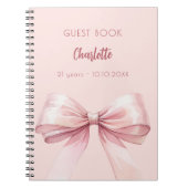 Gastboek blush roze boog verjaardag notitieboek (Voorkant)