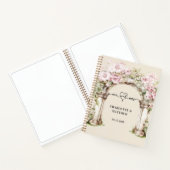 Gastboek bruiloft mr. hart roze bloemen boog notitieboek (Binnen)