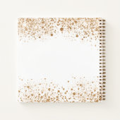 Gastboek bruiloft wit goud glitter script notitieboek (Achterkant)