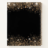 Gastboek bruiloft zwart goud glitter notitieboek (Achterkant)
