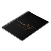 Gastboek bruiloft zwart goud naam notitieboek (Linkerzijde)