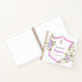 Gastboek doopsel roze paarse bloemen meisje notitieboek (Binnen)