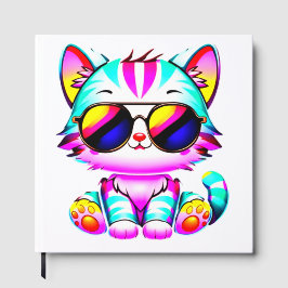 Gastboek..."Groovy Neon Cat Wall Art - Levendig Gastenboek
