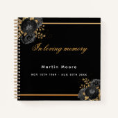 Gastboek herdenking zwarte goudbloem notitieboek (Voorkant)