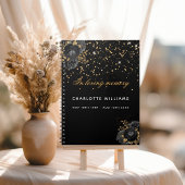 Gastboek herdenking zwarte goudbloem notitieboek