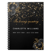 Gastboek herdenking zwarte goudbloem notitieboek (Voorkant)