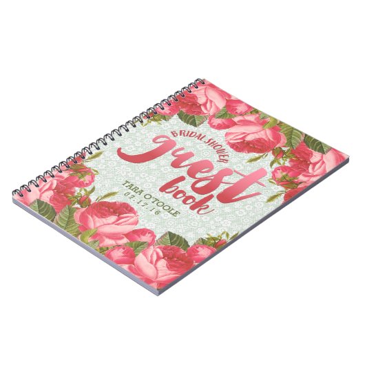 Gastboek met witte en groene kant Vrijgezellenfees Notitieboek (Linkerzijde)