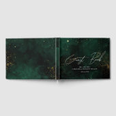 Gastboek Modern Green Black Waterverf Magic Gastenboek (Volledig)