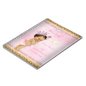 Gastboek Princess Baby shower Pink Brunette Notitieboek (Linkerzijde)