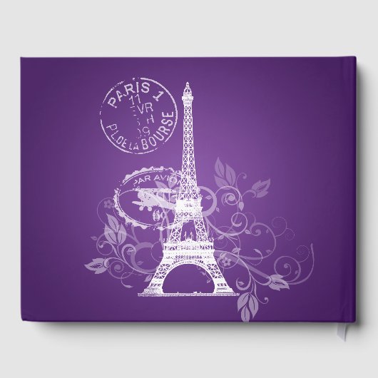 Gastboek Quinceanera Party Paris Paarse Gastenboek (Achterkant)