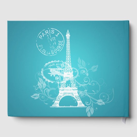 Gastboek Quinceanera Party Paris Turquoise Gastenboek (Achterkant)