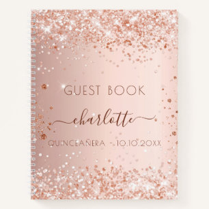 Gastboek Quinceanera roos gouden doorsnee Notitieboek
