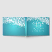 Gastboek Quinceanera Sparkling Wave Turquoise Gastenboek (Volledig)