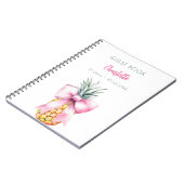 Gastboek roze boog ananas verjaardagsfeestje notitieboek (Linkerzijde)