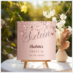 Gastboek Sweet 16 roos gouden sterren Notitieboek