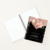 Gastboek Sweet 16 zwarte roos gouden ballonnen Notitieboek (Binnen)