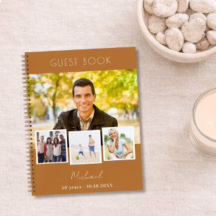 Gastboek verjaardag koper bruin foto collage notitieboek