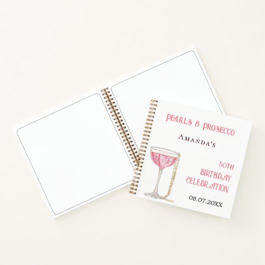 Gastboek verjaardag parel prosecco roze notitieboek (Binnen)
