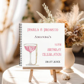 Gastboek verjaardag parel prosecco roze notitieboek