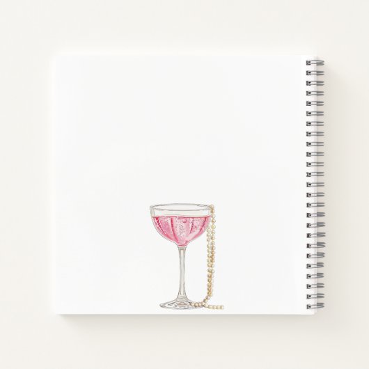 Gastboek vrijgezellenfeest roze parel prosecco notitieboek (Achterkant)