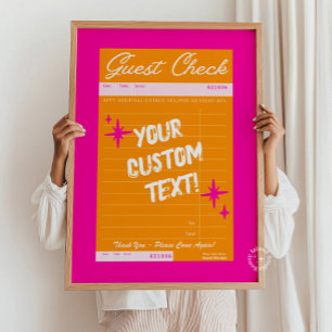 Gastcheck Gepersonaliseerde offerte Poster Preppy