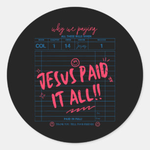 Gastcheck Jezus betaalde het allemaal om Paasdag C Ronde Sticker