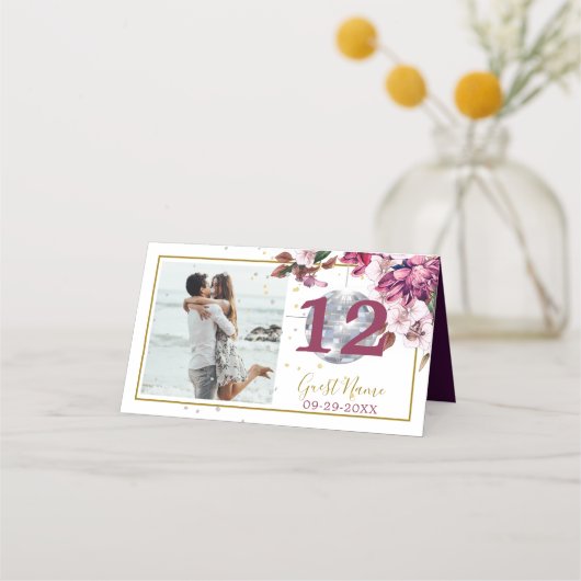 Gasten Gold Disco Elegant Photo Table Number (Achterkant)