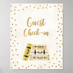 Gasten inchecken Bruidsdouche Bord Poster