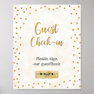 Gasten inchecken Bruidsfeest Bord Poster