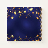 Gastenboek 60ste verjaardag marineblauw gouden ste notitieboek (Achterkant)