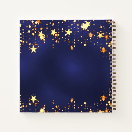 Gastenboek 60ste verjaardag marineblauw gouden ste notitieboek (Achterkant)