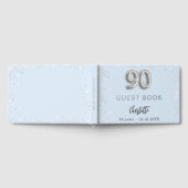 Gastenboek 90e verjaardag lichtblauw zilver (Volledig)