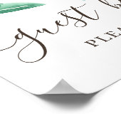 Gastenboek. Aquarel groen bos bruiloft Poster (Hoek)