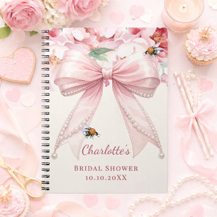 Gastenboek Baby Shower roze strik bruid-to-be Notitieboek