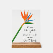 Gastenboek Bird of Paradise Acryl Bord (Voorkant)