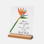 Gastenboek Bird of Paradise Acryl Bord (Hoek)