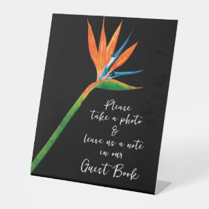 Gastenboek Bird of Paradise Reclamebord Met Voetstuk