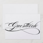 Gastenboek bord voor bruiloft in prachtig schrift kaart (Voorkant / Achterkant)