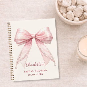 Gastenboek Bridal Shower roze strik ivoorkleurige Notitieboek