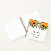 Gastenboek bruiloft zonnebloemen waterverf notitieboek (Binnen)