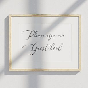 Gastenboek. Elegante minimalistische script bruilo Poster