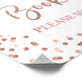 Gastenboek Feest Bord Roze Goud Glitter Confetti Poster (Hoek)