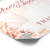 Gastenboek Handtekening Boho Blush Beige Bruids Ba Poster (Hoek)