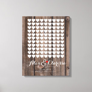 gastenboek hart ondertekening bruiloft gastenboek canvas afdruk