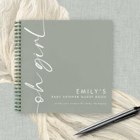 Gastenboek met gedraaide schrift Oh Girl Shower